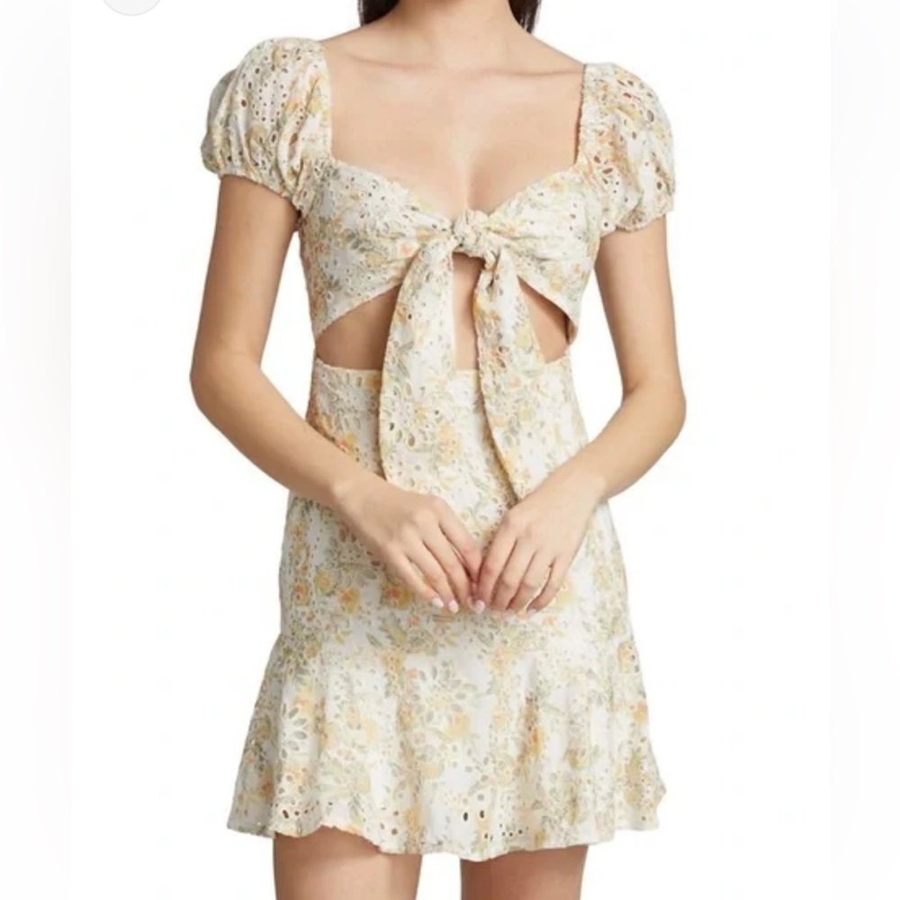 En Saison Floral Tie-Front Mini Dress